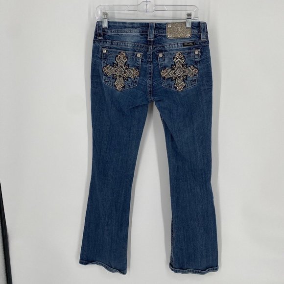 Miss Me Jeans Women’s 26 blue mid rise bootcut western rodeo festival cowgirl - Picture 7 of 7